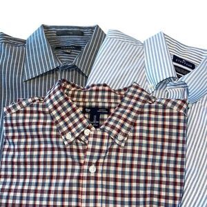 GAP Stafford Merona Men’s Casual Button Down Shirt Bundle Long Sleeve Size Large